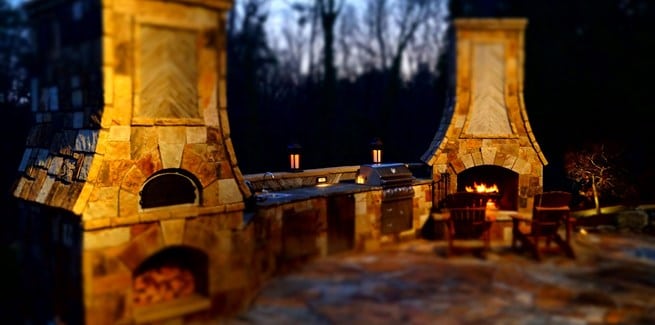 Custom Outdoor Fireplace atlanta