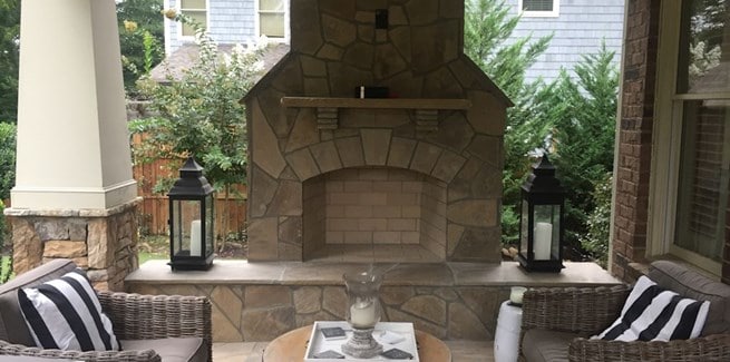 Outdoor flag stone fireplace vining atlanta ga